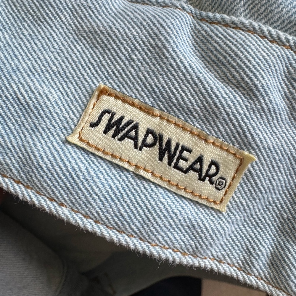SWAPWEAR Oceanside Denim Jacket with 4 Interchangeable Back Pieces Sz M - Picture 9 of 9